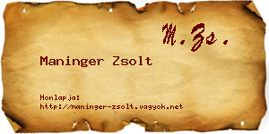 Maninger Zsolt névjegykártya